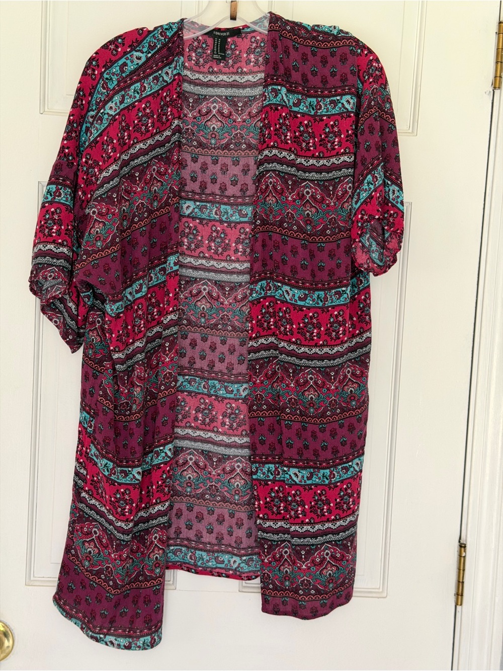 Women’s Open-Front Kimono Cardigan - Multi  Paisley boho